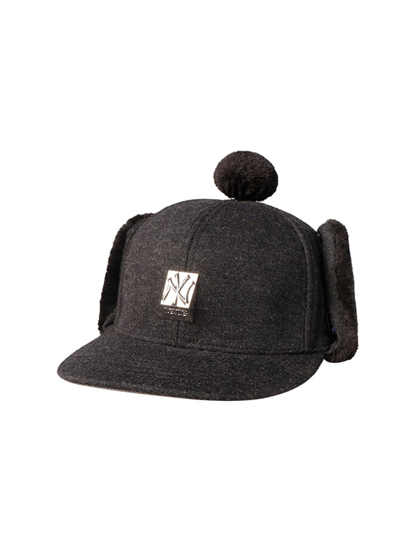 MLB美职棒棒球帽 冬季时尚保暖帽子 纯色百搭平檐帽 实体同款帽