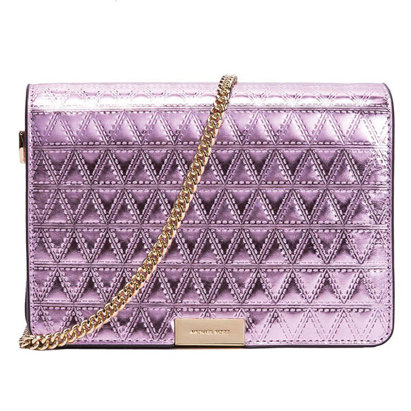 MICHAEL KORS 迈克·科尔斯 MK女包 JADE系列粉色皮质女士单肩斜挎链条包