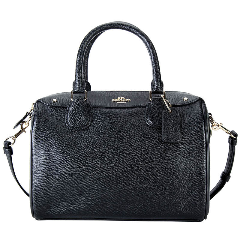 COACH 蔻驰 女包 黑色皮质手提单肩斜挎桶包 F57521 IMBLK