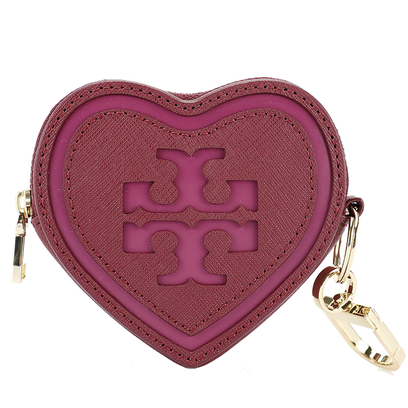 TORY BURCH 托里·伯奇 女士爱心款皮质钥匙包零钱包 52869 643
