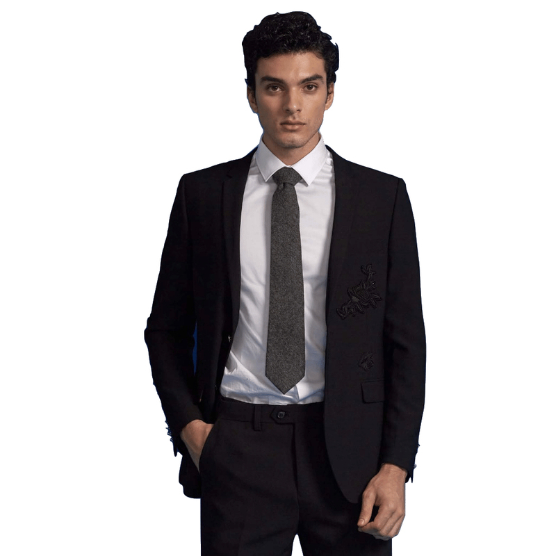 G＆G男士西服套装男休闲商务羊毛秋冬季职业正装帅气青年西装礼服