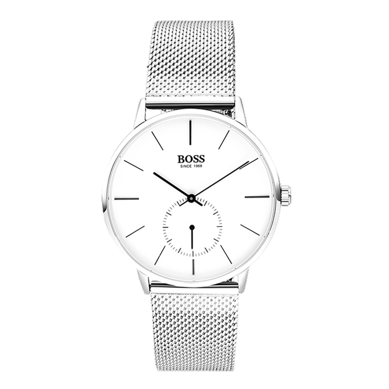 BOSS手表简约系列情侣石英机芯白银男士腕表BX01.1.3.5.1.1 银色