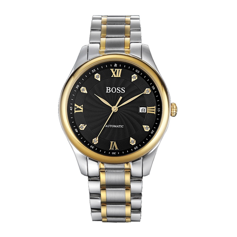 BOSS手表观察家系列商务经典复古镶钻男士钢带机械腕表B05.4.3.5.3.8