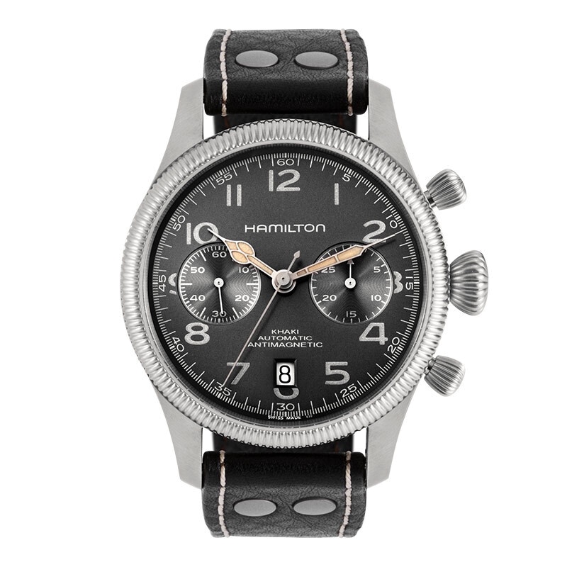 汉米尔顿(Hamilton)瑞士手表 卡其野战Pioneer先锋自动机械男表 灰盘钢带 H60416583