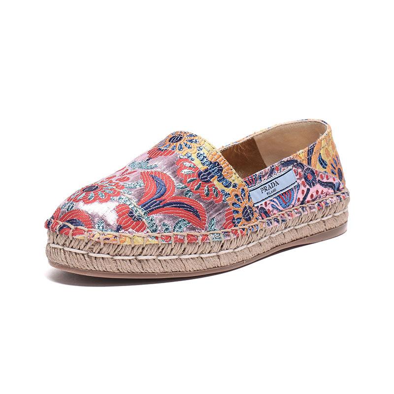 PRADA 普拉达 女士织物平底休闲鞋渔夫鞋 1S346I 2I2 F 020