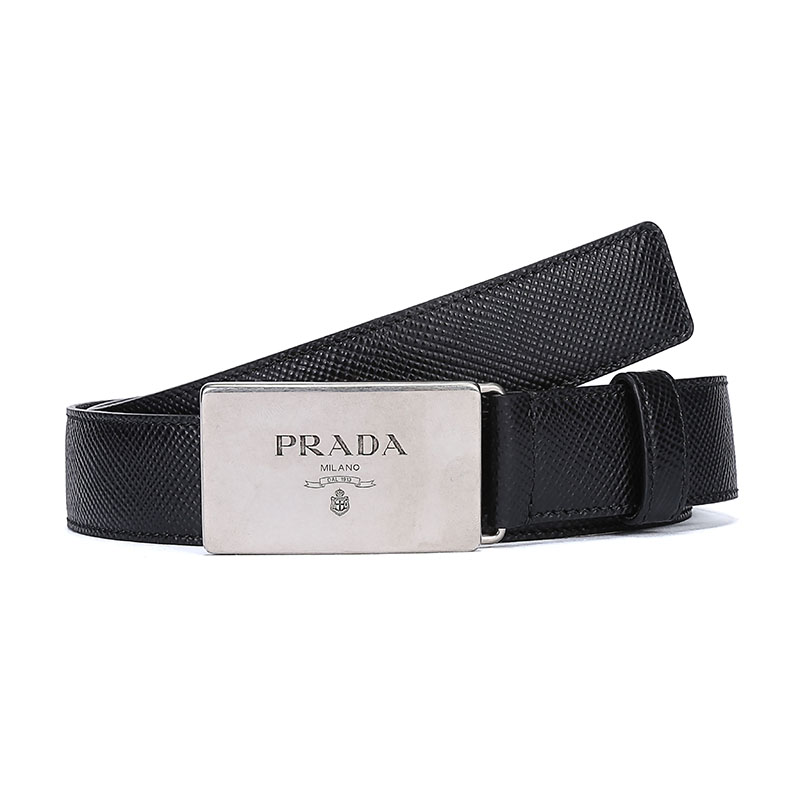 PRADA 普拉达 男士皮革仿古板扣式皮带腰带 2CM145 2FAD