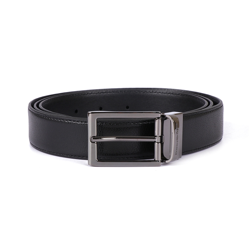 Ermenegildo Zegna 杰尼亚 男士皮革针扣式双面皮带腰带 BMADA6 903B