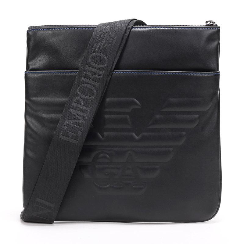EMPORIO ARMANI 阿玛尼 男士人造革单肩斜挎包 Y4M180 YG90J
