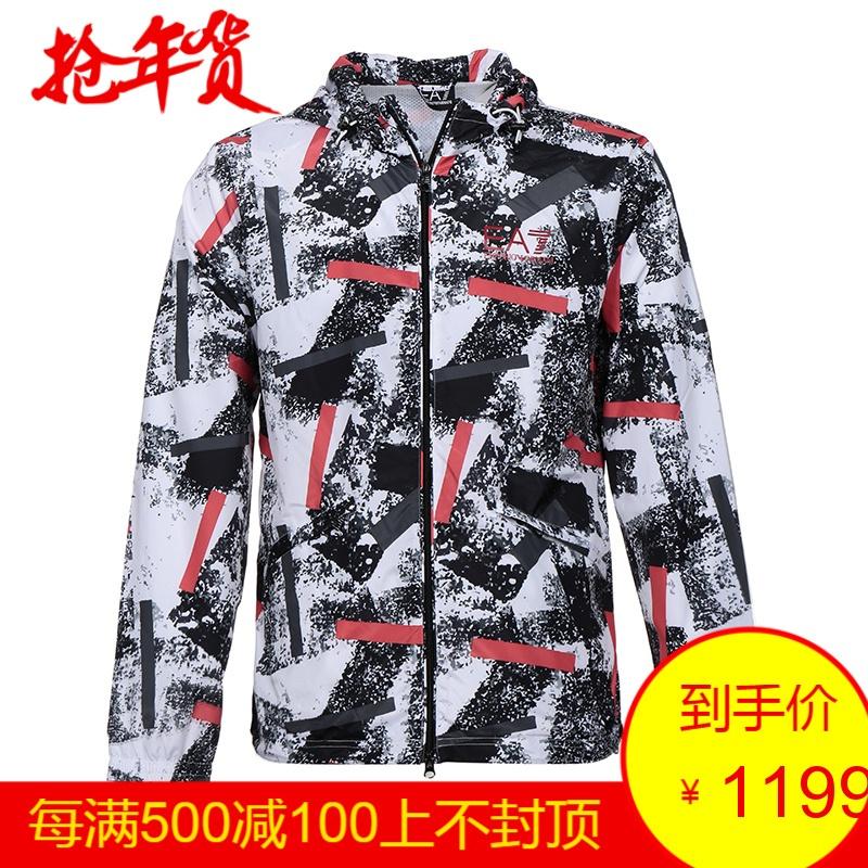 EMPORIO ARMANI EA7 阿玛尼 男士聚酯纤维连帽外套夹克 3ZPB38 PN93Z