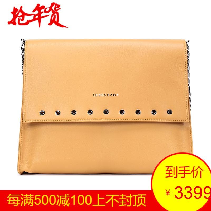 Longchamp 珑骧 女士PARIS ROCKS系列羊皮手提单肩包HOBO包 1510 839