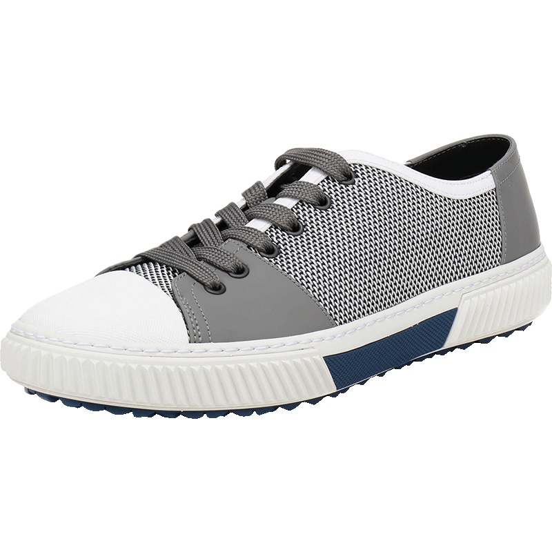 PRADA 普拉达 男士织物配皮系带运动鞋 4E3058 1OSJ