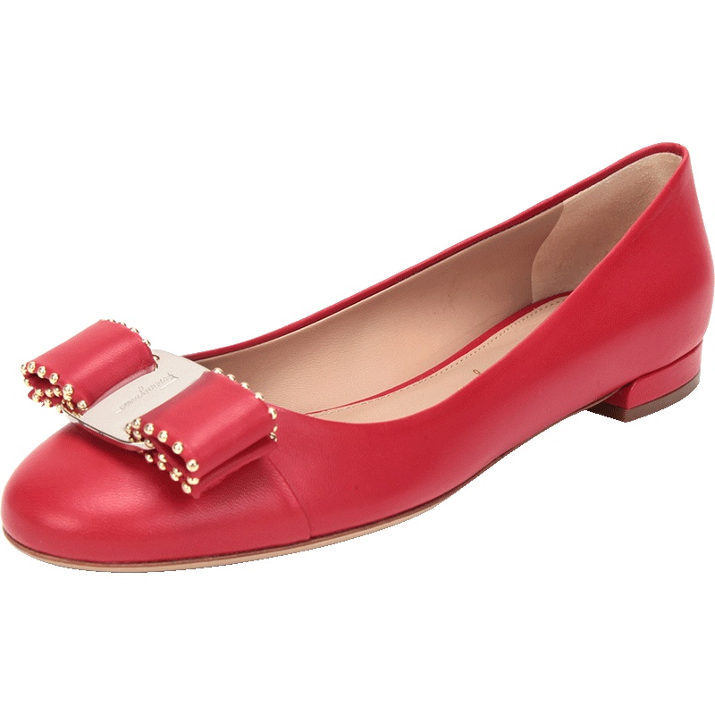 Salvatore Ferragamo 萨瓦托·菲拉格慕 女士羊皮蝴蝶结平底鞋 0692153 C