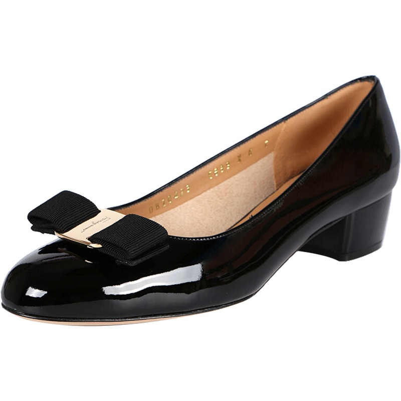 Salvatore Ferragamo 萨瓦托·菲拉格慕 女士牛皮蝴蝶结中跟船鞋 0575969