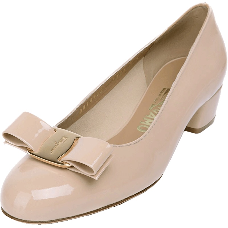 Salvatore Ferragamo 萨瓦托·菲拉格慕 女士光面牛皮粗跟鞋 0529556