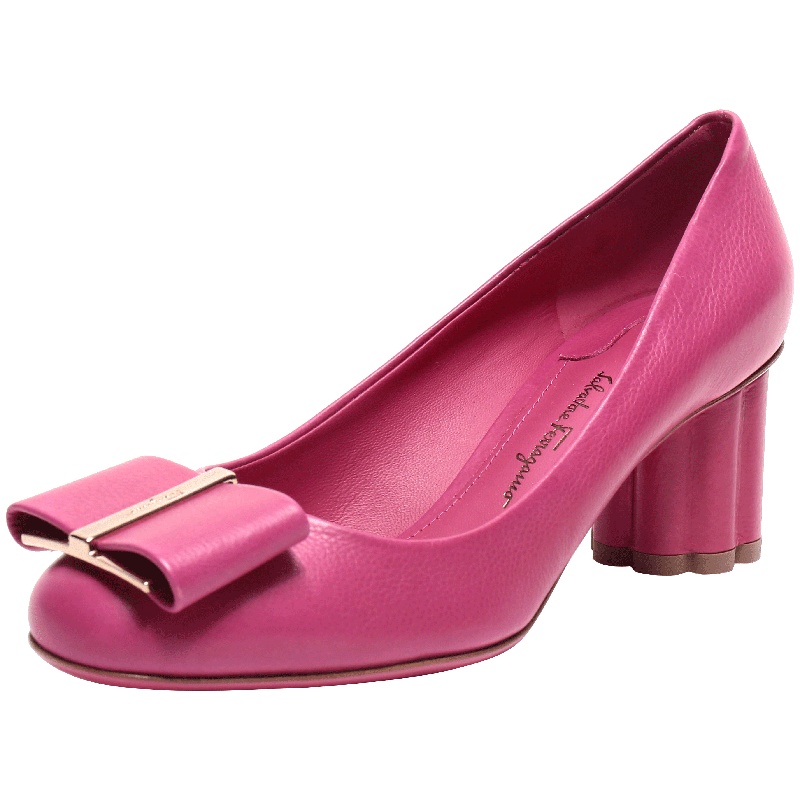 Salvatore Ferragamo 萨瓦托·菲拉格慕 女士牛皮花卉造型装饰高跟鞋 0684328