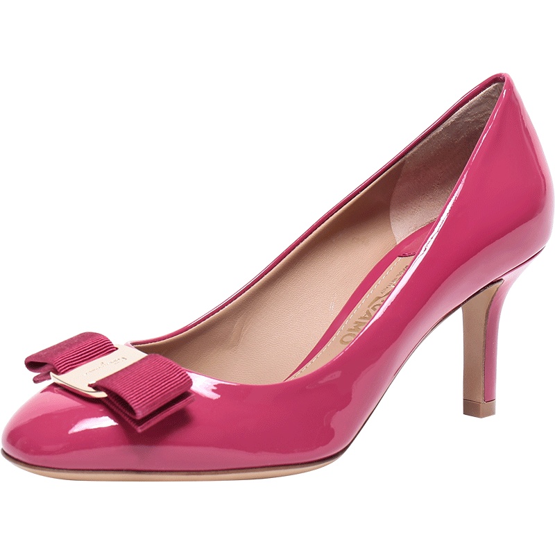 Salvatore Ferragamo 萨瓦托·菲拉格慕 女士漆皮蝴蝶结高跟鞋 0685235 C