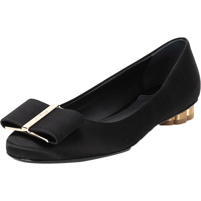 Salvatore Ferragamo 萨瓦托·菲拉格慕 女士织物蝴蝶结粗跟鞋 0678710