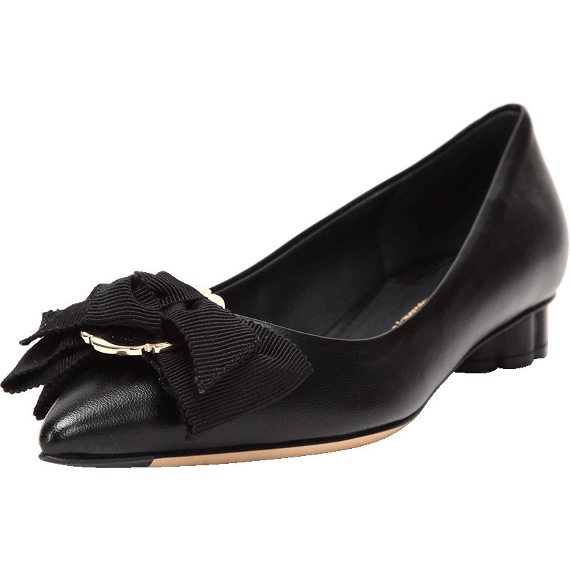 Salvatore Ferragamo 萨瓦托·菲拉格慕 女士牛皮蝴蝶结低跟鞋 0684803