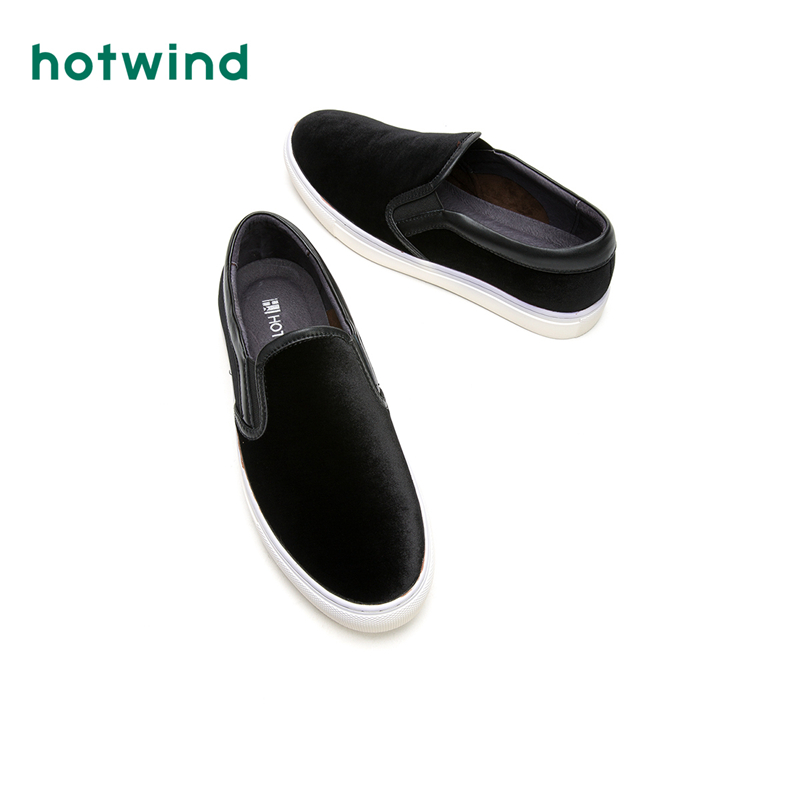 热风hotwind百搭时尚春季新款男士套脚休闲平底乐福鞋H13M7129