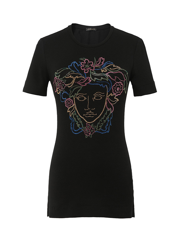范思哲/VERSACE 19春夏新品 女士短袖圆领T恤 意大利 新款 白色&黑色