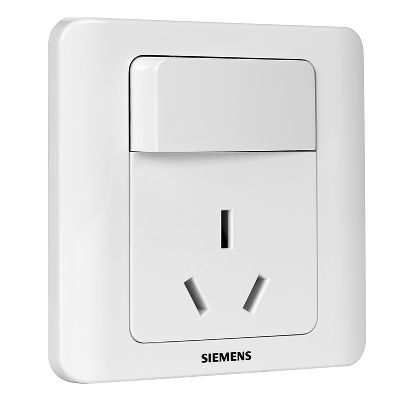 西门子(siemens)开关插座面板 远景系列 雅白色 16a三孔带开关插座