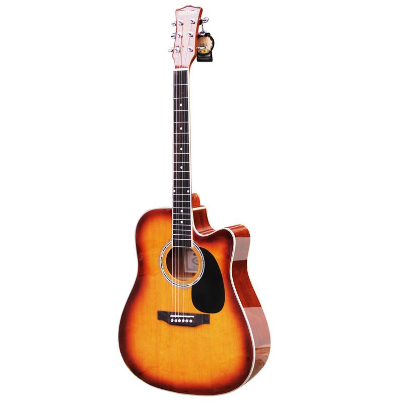 clifton 41寸缺角民谣吉他 木吉他套装 ks-f50 亮光日落色