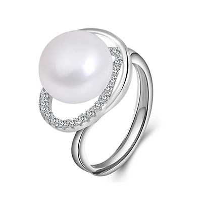 梦克拉Mkela S925银镶淡水珍珠戒指 暖意阳光 女士 戒指 银