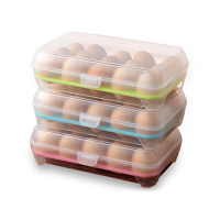 [买4免1]奕辰 15格鸡蛋防碰撞收纳盒 冰箱收纳保鲜盒 便携式鸡蛋格蛋托