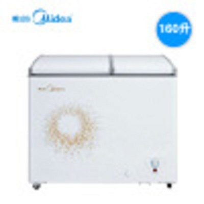 美的(Midea)BCD-160DKMA 160升冷柜卧式 双温双室 冷冻冷藏柜 家用商用冰柜顶开门
