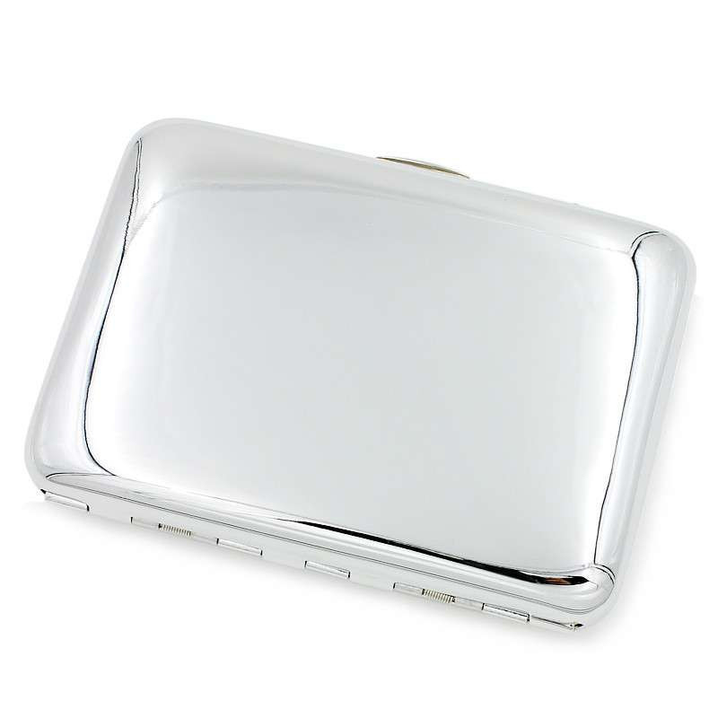 双枪TEAM PISTOL金属烟盒 纯铜镀铬镜面16支装枫叶 防潮抗压320香菸盒 银色麻叶