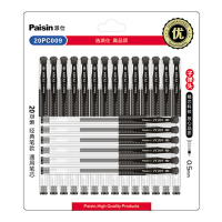 Paisin派仕中性笔 子弹头0.5mm 20支笔