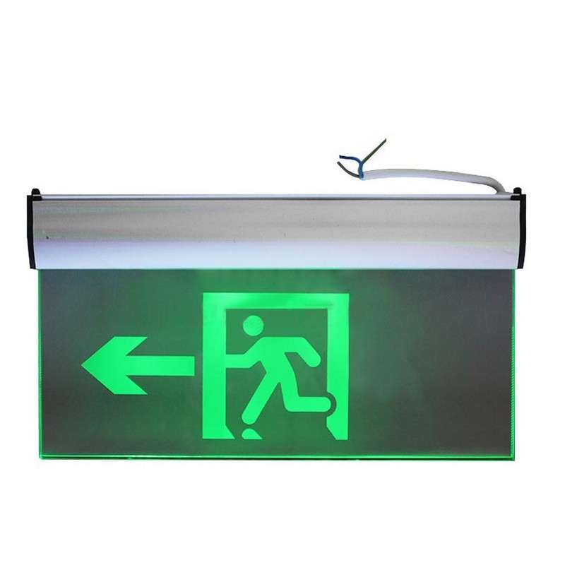 消防标志灯LED消防指示灯应急灯 安全标志灯 安全出口指示灯牌 疏散指示牌照明钢化玻璃单向左34*18cm