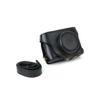 登品 for Fujifilm富士X30相机包 配肩带 可拆型 X30相机套 微单摄影包 富士 X30油皮皮套 (黑色)