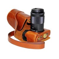 登品for 佳能EOS M3相机包 配肩带 可拆型 eosm3防震保护套 EOS-M3相机套 皮套(棕色)