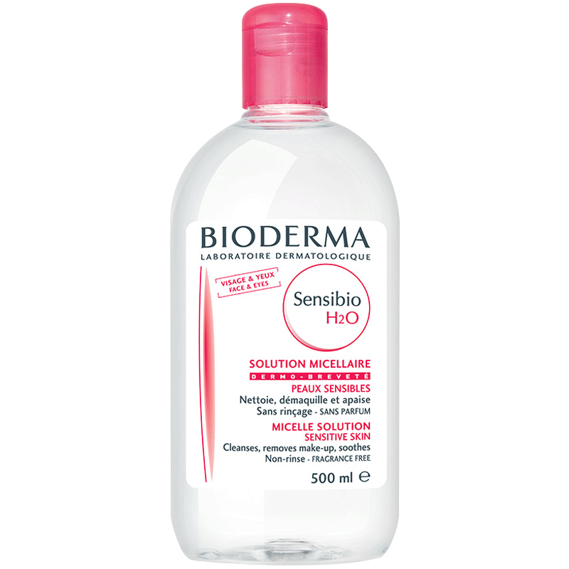 Bioderma/贝德玛舒妍洁肤液500ml卸妆水 清爽温和 粉水保湿水 法国原装进口