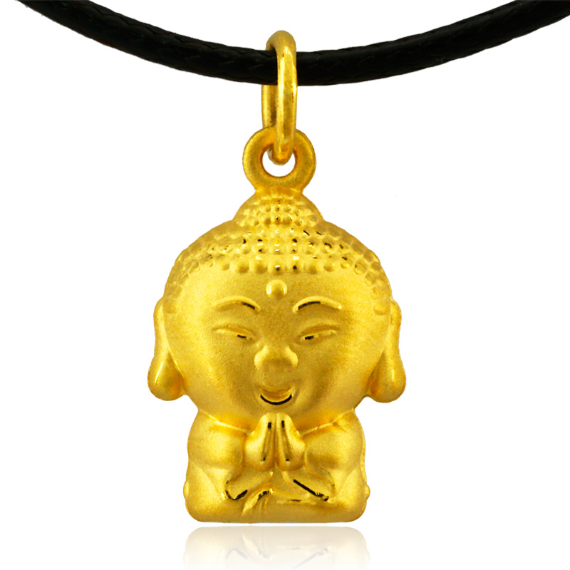 金地珠宝足金吊坠释迦摩尼黄金吊坠 可爱小萌佛吊坠 佛吊坠 黄金吊坠