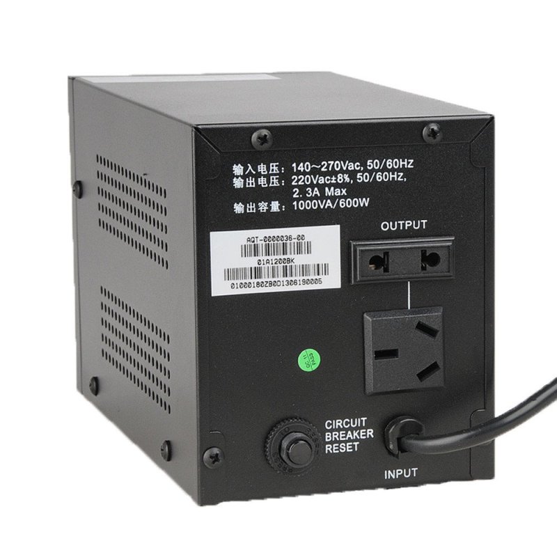 金武士A1200/600W带载功率 家用电脑电视小冰箱全自动调节电压漏电保护短路保护