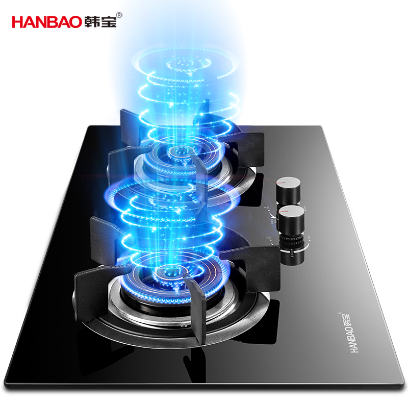 韩宝(HANBAO)燃气灶 煤气灶液化气 天然气 双灶大火力台嵌两用钢化玻璃灶具 DSB06 液化气