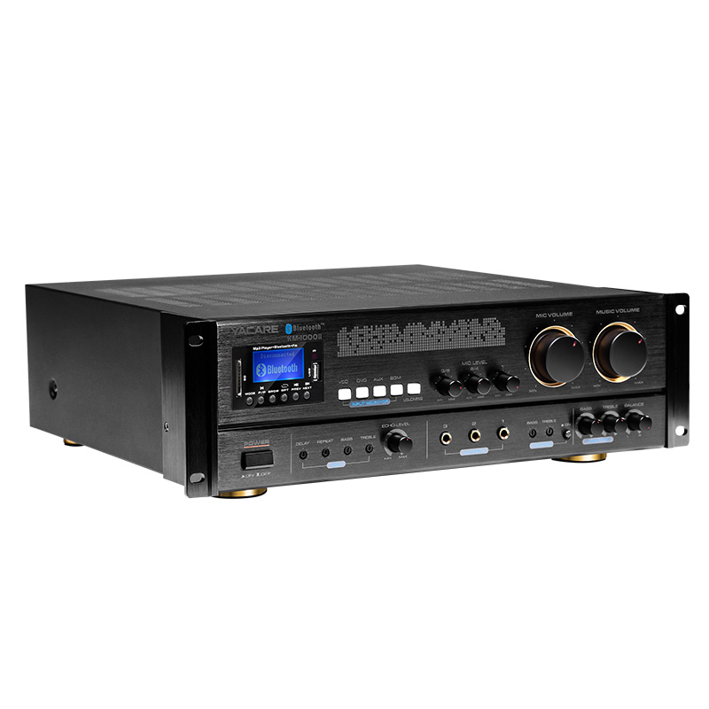 yacare雅桥 km-1000卡拉ok功放 ktv功放家用功放机大功率k歌专用 蓝牙