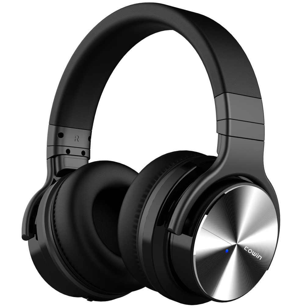 魅动 E7pro主动降噪耳机重低音运动游戏耳麦无线蓝HiFi耳机头戴式消音消噪可接打电话 黑色