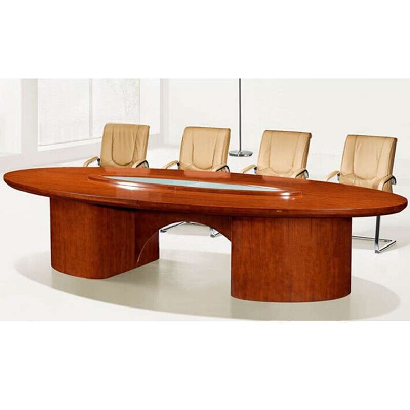 好环境家具办公实木会议桌椭圆形实木办公桌木皮会议台会议室培训台3.5米