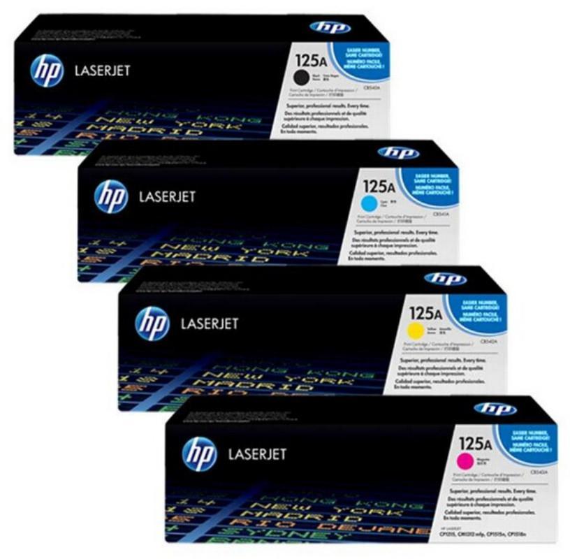 HP惠普125A打印硒鼓套装 原装 惠普 CB540A 硒鼓 一套(黑红黄蓝四色)