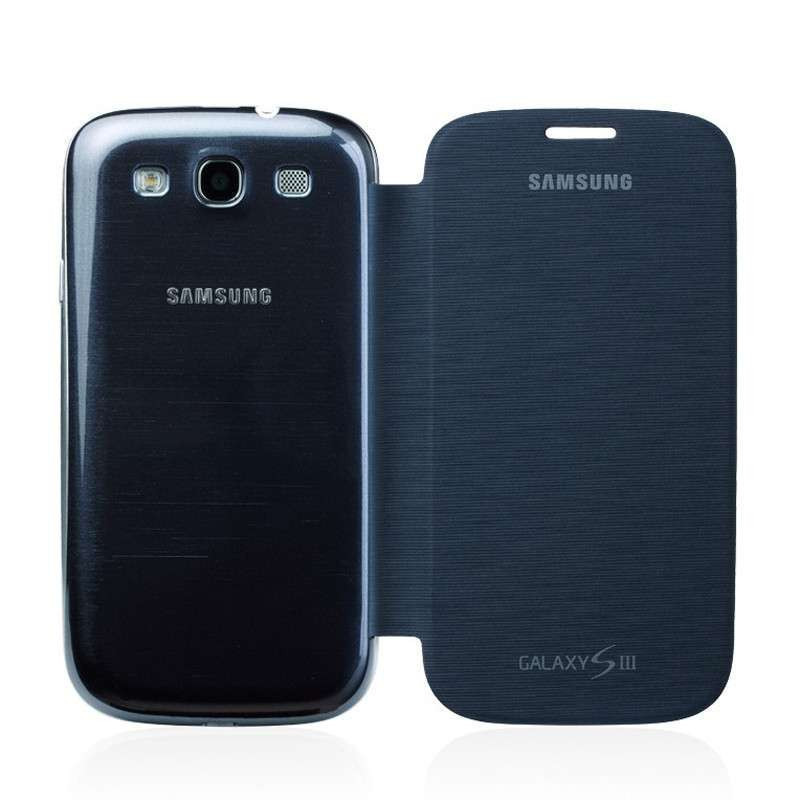 SAMSUNG/三星i9300原装皮套 手机套i9308保护套Galaxy S3保护壳 手机皮套 (青玉蓝）