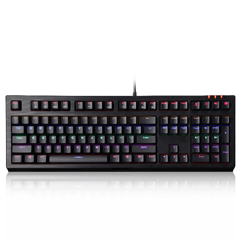 雷柏V510S机械键盘青轴有线键盘网吧电竞游戏背光无冲防水