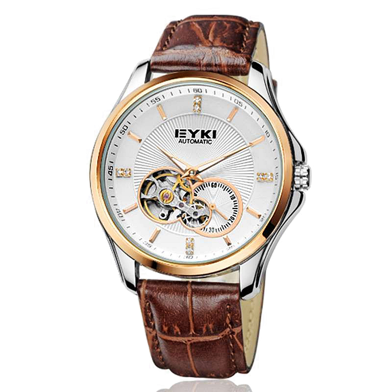 艾奇eyki高档皮带男士镂空机械手表 efl自动机械表 男 男士商务手表