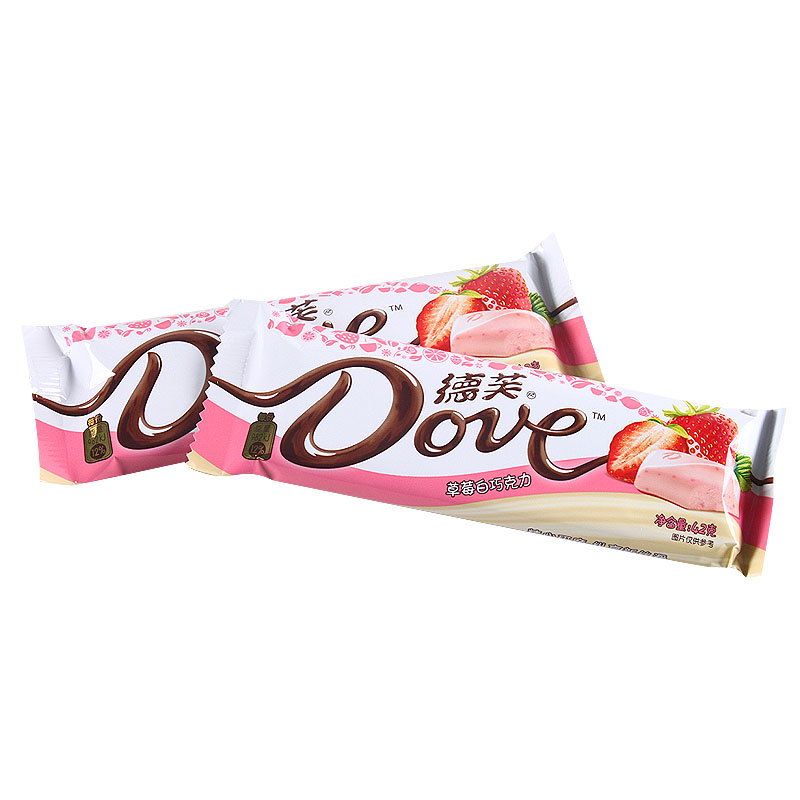 德芙 巧克力 草莓味曲奇白 42gx3条 (组合糖果)