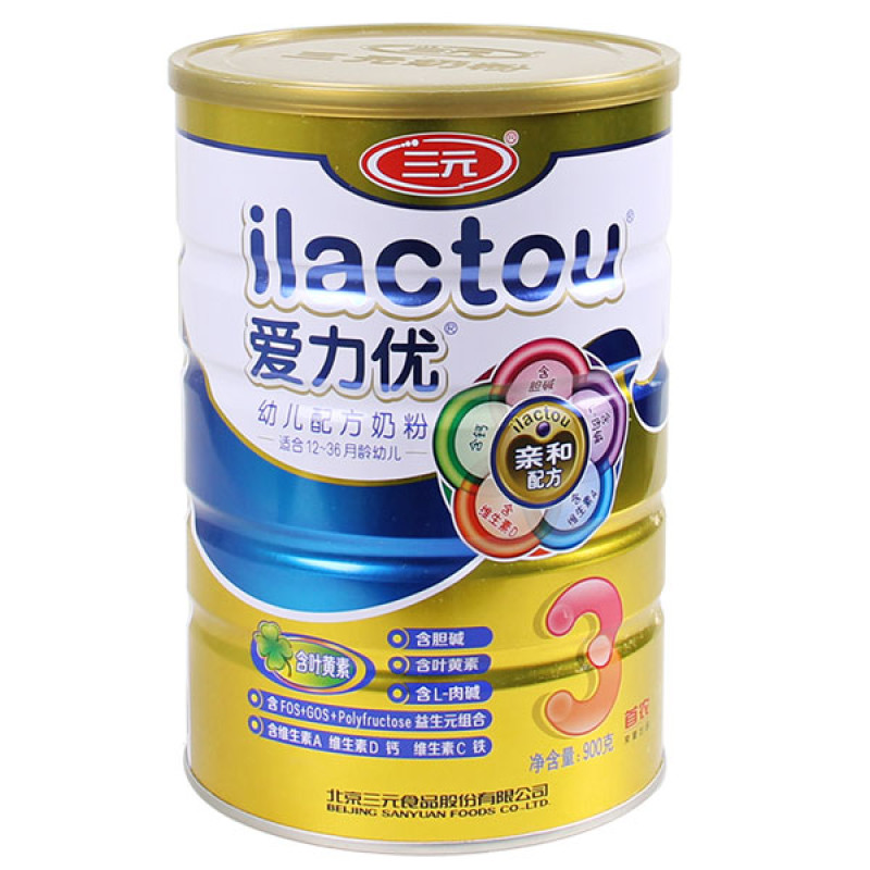 三元 爱力优幼儿配方奶粉3段（12-36个月）900g/克罐装