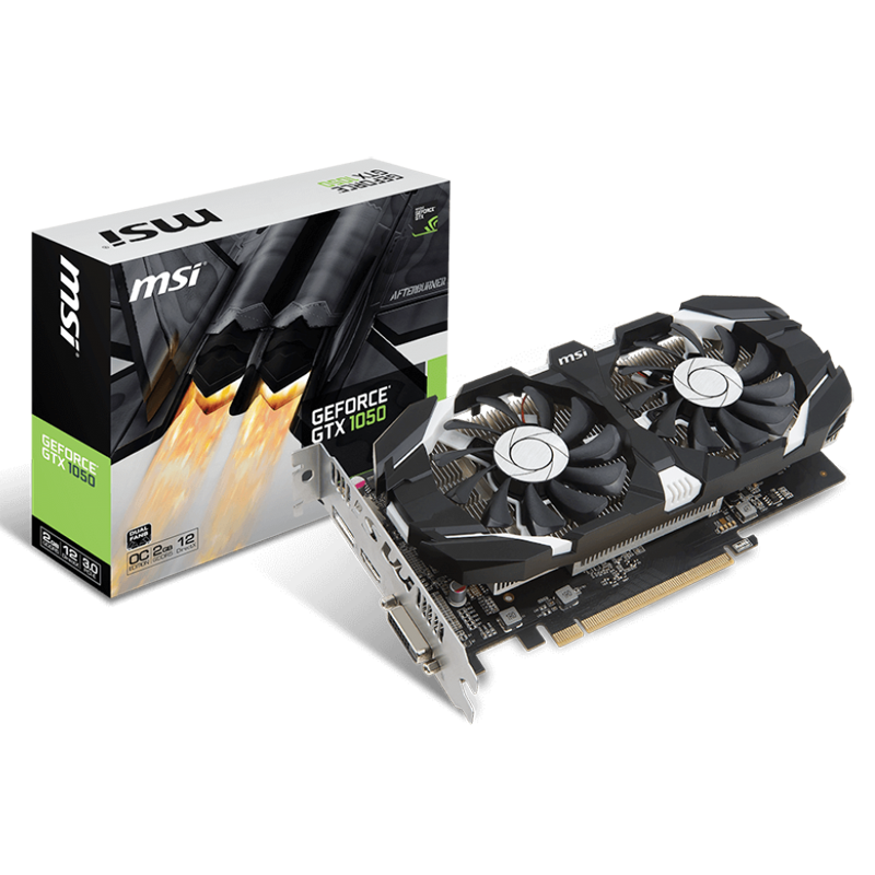 微星(msi)gtx1050 飙风 2g gddr5 128bit 双风扇游戏显卡