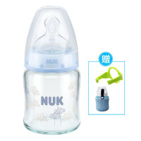 NUK耐高温120ML宽口玻璃彩色奶瓶（带初生型硅胶中圆孔奶嘴）