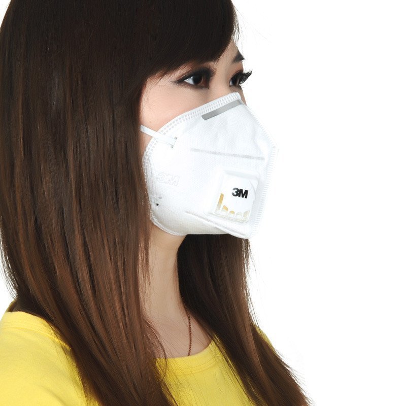 新老包装，随机发货。3M折叠式耳戴带阀防颗粒物口罩9001V防尘/防霾PM2.5口罩环保装（25只/盒）